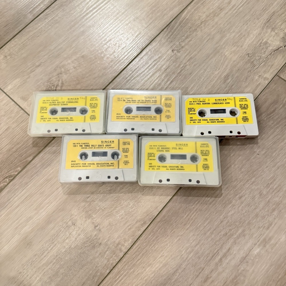 Vintage Singer Viewmaster Filmstrip Cassette Tapes Lot of 5 Educational SVE 1974